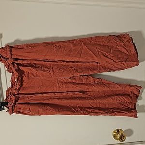 Burnt Orange Linen Blend Capris Size XS